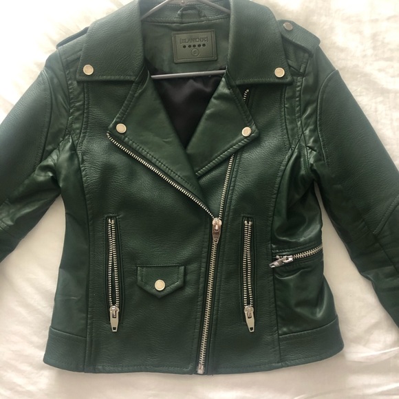 Blank NYC Jackets & Blazers - Blanknyc Green Leather Moto Jacket